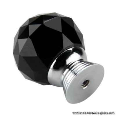 5 pcs xmas black round crystal glass cabinet drawer door pull knobs handles 30mm