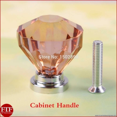 8pcs 32mm diamond shape crystal cupboard drawer cabinet knob pull handle #05