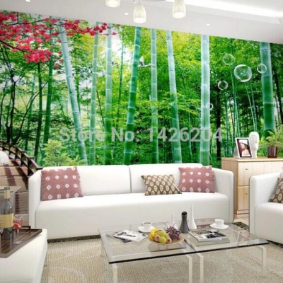 any size 3d bamboo forest po large wallpaper mural,3d wall covering paper for living room [3d-large-murals-wallpaper-692]