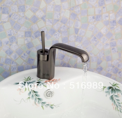 black basin and cold water modern waterfall spout brushed nickel bathroom basin faucet sink mixer tap tree910 [nickel-brushed-7356]