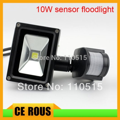 black color 10w pir passive infrared motion sensor flood light ac 110-220v 900 lumen waterproof park light [flood-light-3243]