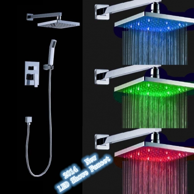 contemporary chrome dual handles thermostatic led shower faucet shower set cold mixer tap for bathroom faucets,mixers & taps