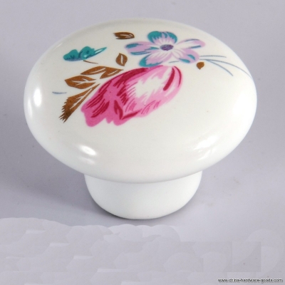 dia 38mm flower printed round kitchen cabinet knob drawer pull handle ceramic cupboard wardrobe children room furniture knob