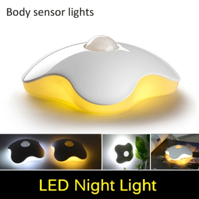 four leaf clover led lamp pir auto infrared motion sensor night light intelligent body induction detector nightlight baby gift
