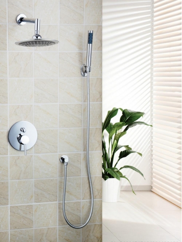hello bathroom rain shower banho de chuva set new modern 8" shower head 50232-42a/00 wall mount rain shower set
