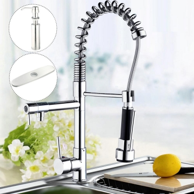 hello kitchen faucet cold/ tap sink mixer wash basin rotating tap torneira 97168d57245665 with cover plate&soap dispenser