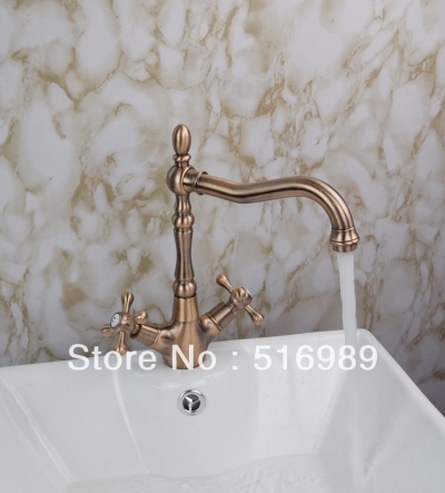 hienduretm 180 degree swivel antique inspired brass kitchen faucet bathroom sink sam182