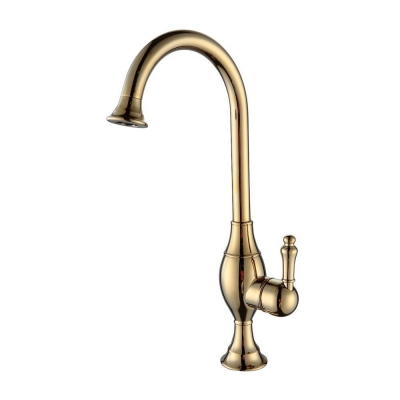 kes l6231 brass single handle high arc kitchen faucet swivel spout, chrome/brushed nickel/titanium gold/oil rubbed bronze