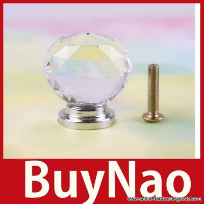 [nao] 1pcs 30mm crystal cupboard drawer cabinet knob diamond shape pull handle #06 24 hours dispatch