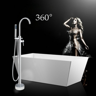 single handle bathtub floor mounted chrome swivel 50042 +abs handshower bathroom wash basin sink brass torneira tap mixer faucet