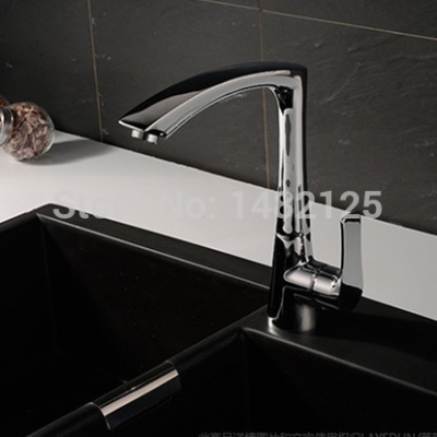 single handle brass chrome kitchen faucet