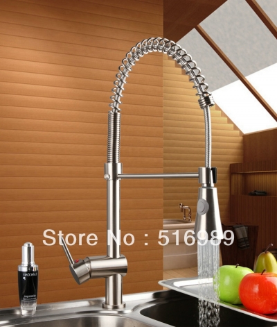 spring sink vessel solid brass tap brushed nickel kitchen faucet ds-892633