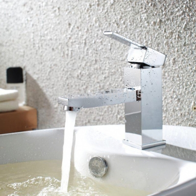 square shape bathroom faucet chrome finish [basin-faucet-147]