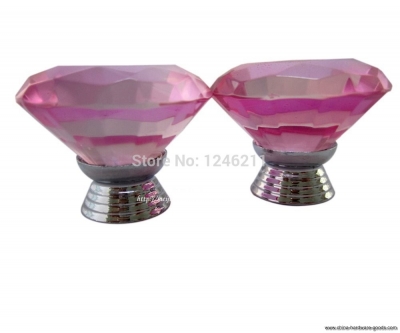 10pcs x 40mm pink crystal glass cupboard wardrobe cabinet door drawer kitchen knobs handle