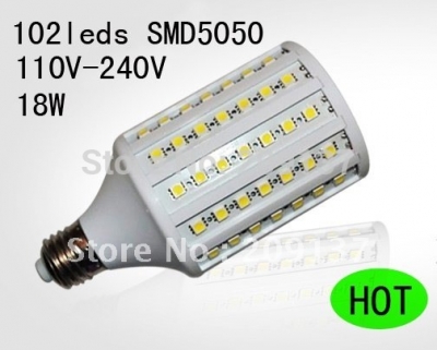 18w 5050 smd 102 led corn bulb light e27 led lamp white | warm white 1800lm,