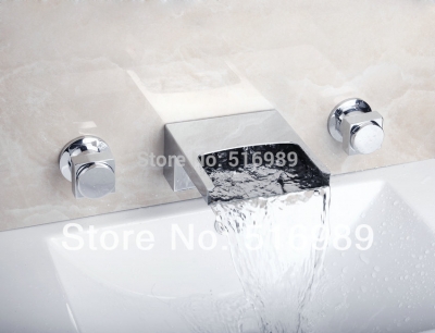 3 pcs chrome bathtub faucet set with two handles 14b