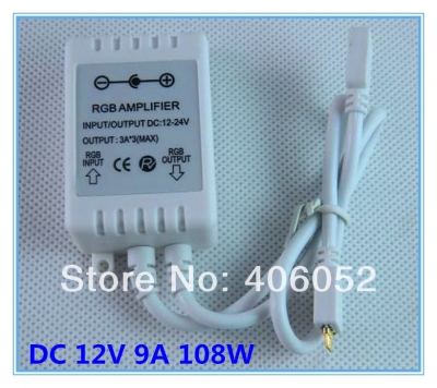 4pcs/lot power led rgb amplifier rgb controller dc 12v 9a 108w for 5050 3528 smd rgb led strip light