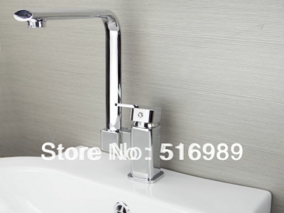 brass single handle folding kitchen faucet swivel sink & cold water mixerkkk12