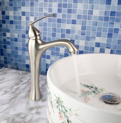 brushed nickel tall design bathroom basin mixer tap chrome bath basin faucet vessel mixer n3