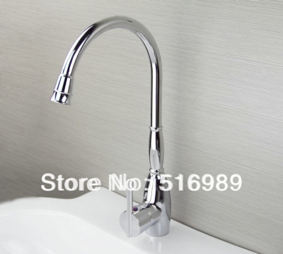 chrome brass deck mount kitchen sink faucet mixer tap swivel spout vessel mixer kkk09 [kitchen-mixer-bar-4303]