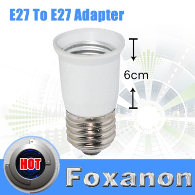 foxanon brand new lighting socket e27 to e27 6cm extend extension adapter socket light lamp base converter corn ure10pcs/lot