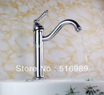 new 360 swivel chrome finish single handle/hole bathroom/kitchen sink faucet taps tree236