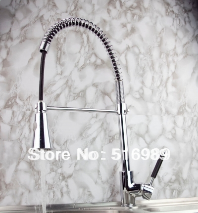 waterfront single handle single hole kitchen faucet with pull-out spray chrome faucet leon71