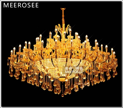 whole retail el large crystal chandelier lamp / light / lighting fixture gold color for el, lobby, foyer, villa [alloy-chandeliers-1154]