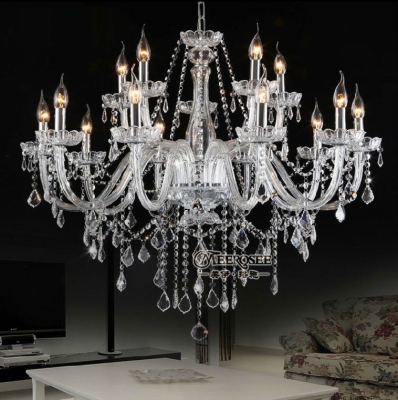 15 lights large clear crystal chandelier lamp classic cristal chandelier candle featured pendelleuchte mds01
