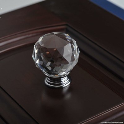 1pc round ball clear crystal transparent glass door knobs cupboard wardrobe elegant home decoration