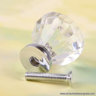 8pcs 32mm diamond shape crystal cupboard drawer cabinet knob pull handle #05 #43885