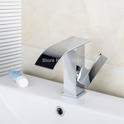 best love 92269/16 new single handle chrome basin sink bathroom deck mounted single hole ceramic faucet [waterfall-spout-faucet-9459]