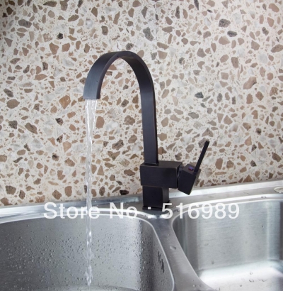 black oil rubbed bronze fashion spray spout brass kitchen faucet sink mixer swivel basin tap deluxe sprayer two-hose tap su131 [kitchen-mixer-bar-4292]