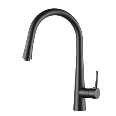 black sofia faucets ultra modern pull out kitchen sink mixer [kitchen-faucet-4068]