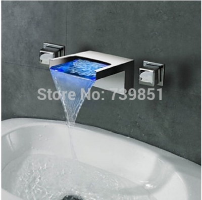 chrome 2 handles wall mounted and cold mixer led bathroom faucet for basin torneira banheiro torneiras copper tap lanos