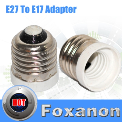 foxanon brand e27 to e17 adapter conversion socket material fireproof material socket adapter lamp holder 10pcs/lot