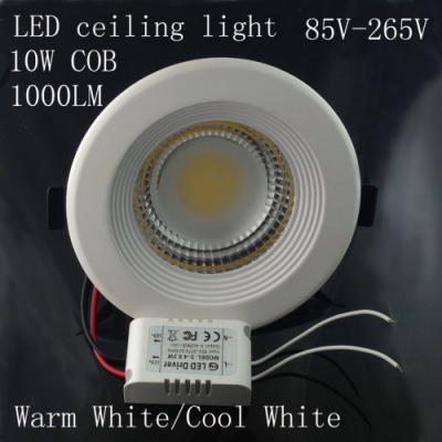 high power modern 10w cob led ceiling light fixture aluminium light white/cool white 10pcs/lot