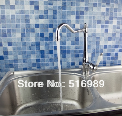 kitchen sink swivel 360 single handle chrome lever faucet tap mixer centerset bree1200