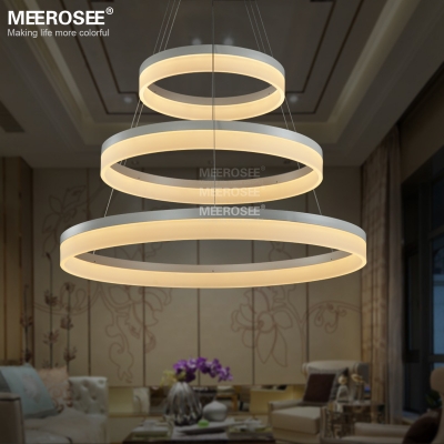 led pendant lights modern round lamp light for living room pendelleuchte lustres 3 rings restaurant led pendant lamp fixture