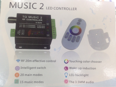 led rgb music touch controller rf remote touching color 3.5mm audio 15 music modes led light strip controller