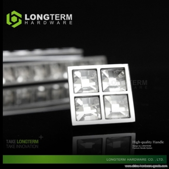 longterm european modern style furniture knob chrome polished drawer handle luxury crystal door pull lv-9009-0