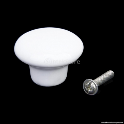 new 2015 white round ceramic kitchen cabinet cupboard handles pull knob