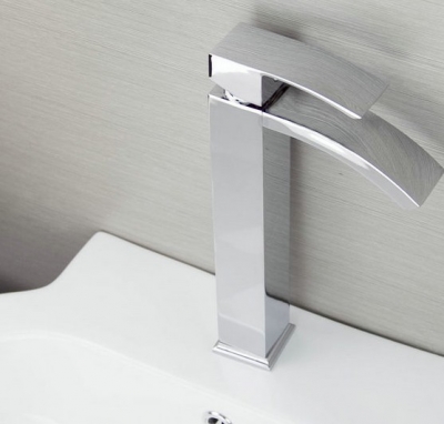 new waterfall bathroom basin sink mixer tap chrome brass faucet deck mount bre525