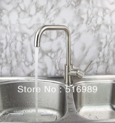 nickel brushed modern kitchen swivel spout single handle sink faucet spray mixer tap mak37