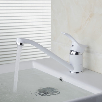 single handle white painting mixer and cold mixer tap solid brass basin faucet chrome bathroom faucet ds-92277