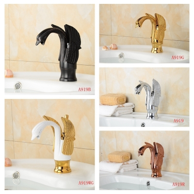 swan faucet chrome oil-rubbed bronze rose gold and white painted gold chrome faucets bathroom sink tap mixer