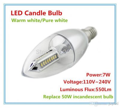 10pcs/lot 7w led candle light e14 led bulb lamp tubes warm white cool white e14 led 110v 220v candle