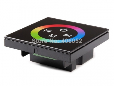 10pcs/lot whole wall led touch panel mount 12a controller dimmer dc12-24v for rgb strip light