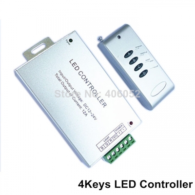 10set/lot aluminum shell dc12v 4 key wireless rf remote rgb controller for rgb led strip light