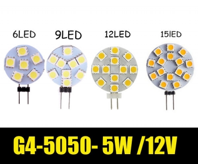 1pcs new design vertical pins g41w3w4w 5w 15smd 5050 led lights white/ warm white bulbs lamps dc 12v zm00320